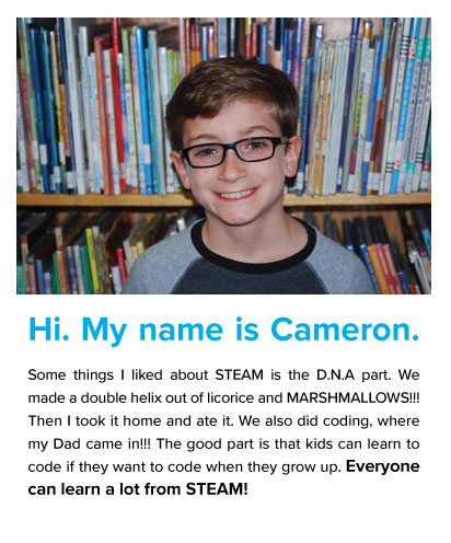 Cameron, a fourth-grade innovator, loves learning coding like his father.