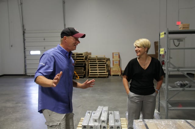 Our business development manager Carolyn Powell (right) getting the LynchUSA tour.